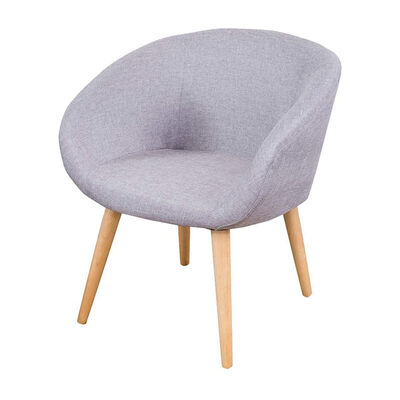 Wooden Sofa Single Seater Armchair Linen Fabric Classic Durable Upholstered