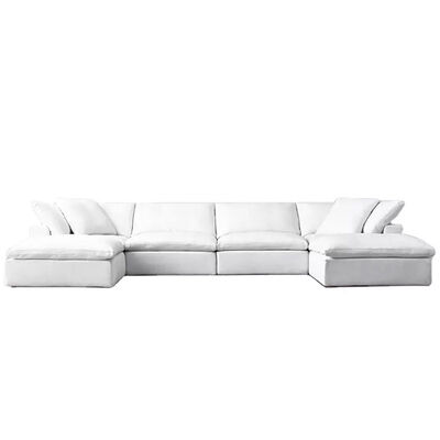 Modern Fabric Canape Couch White L Shaped Sofa Living Room Furniture