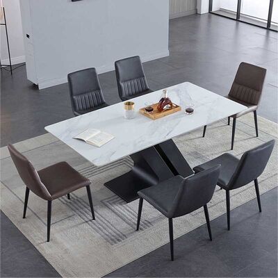 Dining Room Sets 6 Chairs With Z Metal Legs Stone Top Tables For Sale