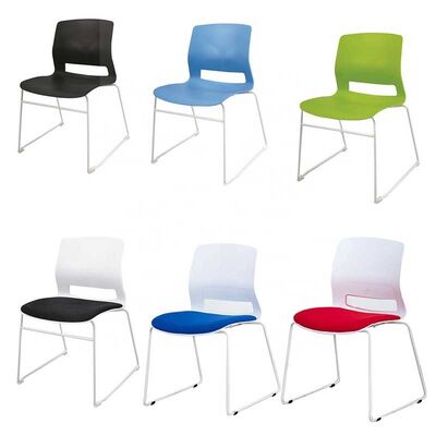 Outdoor Chairs Pp Back Metal Frame Stackable Leisure Dining Chair