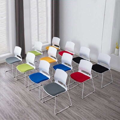 Outdoor Chairs Pp Back Metal Frame Stackable Leisure Dining Chair