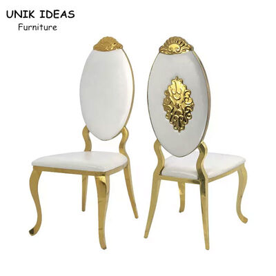 Modern Fashion Gold White Stainless Steel Banquet Chair Luxury Banquet Wedding Chair