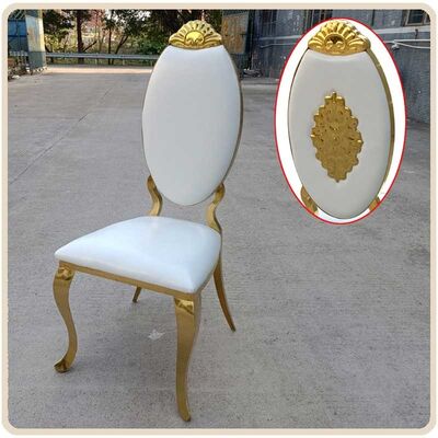 Modern Fashion Gold White Stainless Steel Banquet Chair Luxury Banquet Wedding Chair