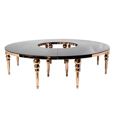 Luxury Stainless Wedding Round Dining Table For Banquet Event Wedding Furniture