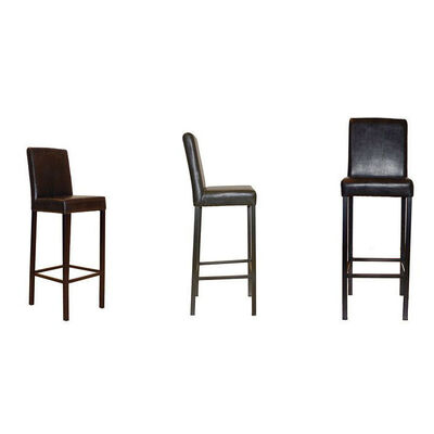 Black Leather Bar Stools With Backs Leather Counter Height Chairs 41x41x110cm