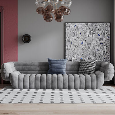 Contemporary Upholstered Sofa Chaise Sleeper Convertible Couch Sofa Sectional Gray 4 Seater