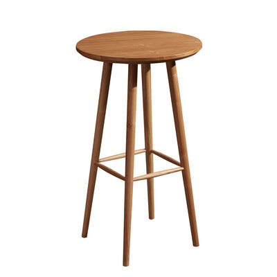 Bar Height Bistro Table And 2 Chairs Indoor With Umbrella Hole Wood Postmodern