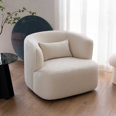 Leather Single Seater Armchair Single Person Couch Chair Lamb Lazy Lounge Sofa