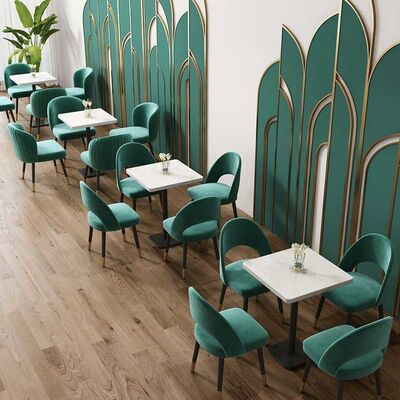 Green Velvet Restaurant Dining Table And Chairs Attractive Booth Cafe Tables