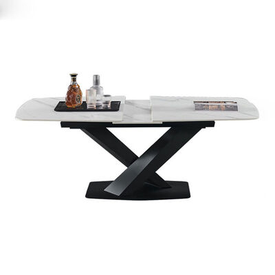 White Luxury Dining Table And Chairs 150cm 140cm 130CM 160cm 6 Seats Extended