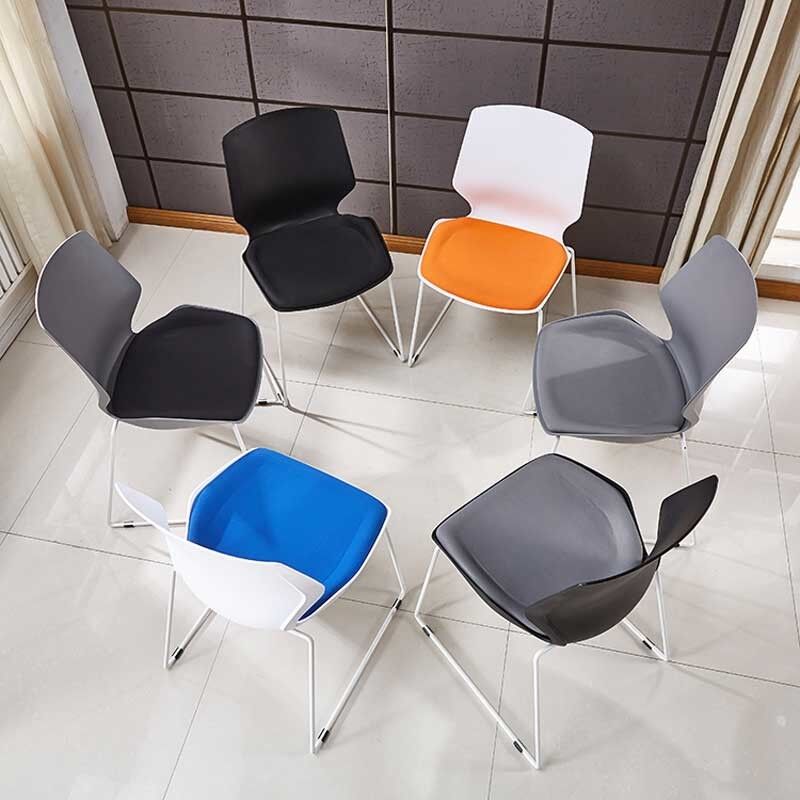 Outdoor Chairs Pp Back Metal Frame Stackable Leisure Dining Chair