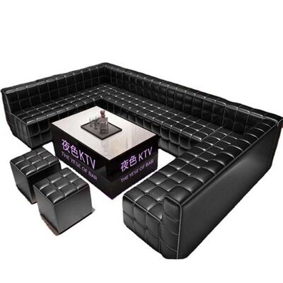 Buen precio La PU larga del banco del club nocturno cubre la cabina de la tira con cuero del Vip que asienta los muebles de la barra de KTV en línea