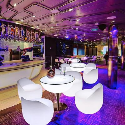 Buen precio Modern Cheap Price Outdoor Coffee Shop Remote Control LED PE Table and Sofa Set for Cocktail bar en línea