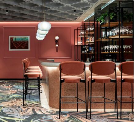 Buen precio New Arrival Wholesale Cheap Modern Design Velvet Fabric Dining Chairs Tall Bar Chair en línea