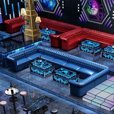 Buen precio Bar personalizado Sala de audiovisuales de familia Sofá de mesa Combinación contra la pared en forma de U en forma de L Club de lujo Sofá conjunto Muebles en línea