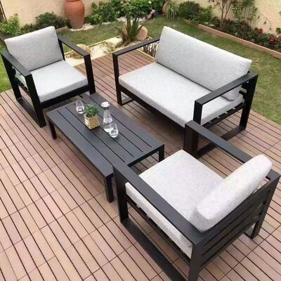 Buen precio Simple Design Outdoor Tables and Sofa Set Patio Muebles Salón Seccional Aluminio Marco Jardín Conjuntos en línea