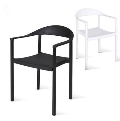 Buen precio Leisure Chair With Armrest Metal Leg PP Dining Arm Chair Polypropy Plastic Chair en línea