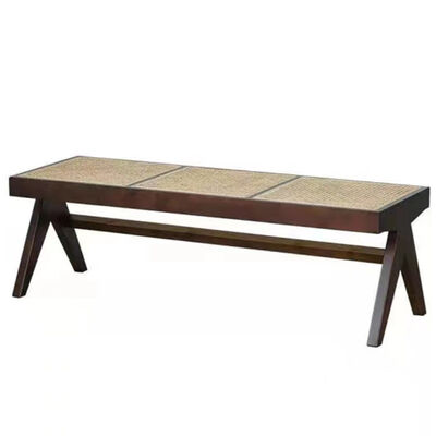 Buen precio Nuevo diseño Moderno silla de madera maciza banco de ratán silla de ocio silla de comedor cama taburete banco de zapatos en línea