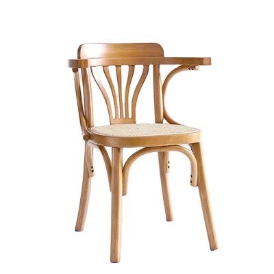 Buen precio Silla de comedor moderna silla de café de rotín natural sillas de reposabrazos de madera maciza en línea