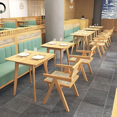 Buen precio Restaurante Moderno Sillones de cabina Cafetería Tienda Comedor Conjuntos Sofá de madera maciza en línea