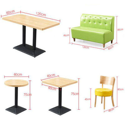 Buen precio Popular Design Milk Tea Shop Booth Sofá asientos mesa de comedor personalizada y sillas para restaurantes muebles comerciales para cafeterías en línea