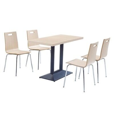 Buen precio Wholesale Price Restaurant Table and Chair Bentwood 4 Seater With Metal Frame en línea