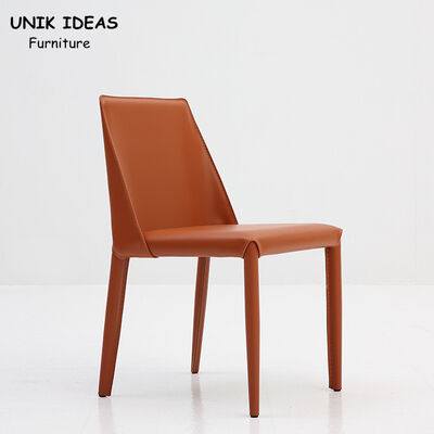 Buen precio Grey Leather Metal Frame Dining moderno preside 17 el hogar de la altura de la pulgada 43.18CM Seat en línea