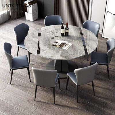 Buen precio Mesa de comedor y sillas extensibles de lujo plegamiento italiano el 120cm de la losa de la roca de 7 pedazos en línea