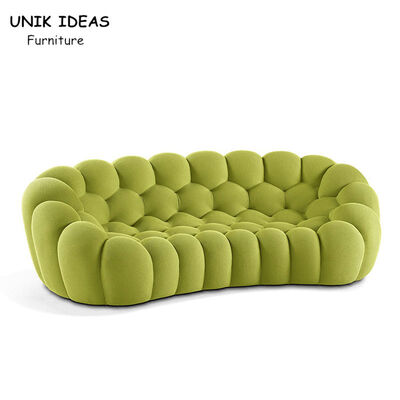 Buen precio Sala de estar grande Sofa Couch Green Bubble seccional del terciopelo de 2 Seater en línea