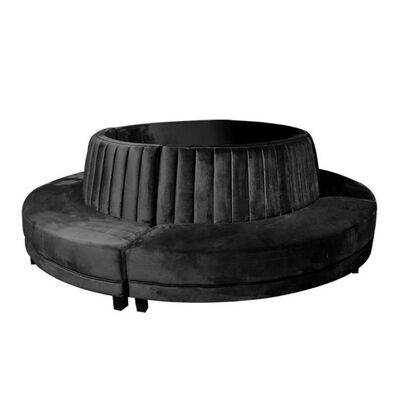 Buen precio Tela de Sofa Black Curved Circular Velvet del salón del club del pasillo del hotel en línea