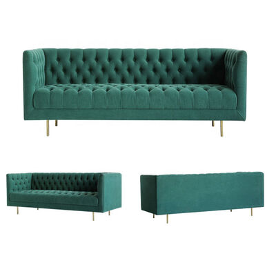 Buen precio El terciopelo verde de lujo Sofa Pull Clasp Sofa American modular diseña la altura de los 80cm en línea